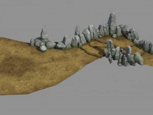 청운 산나무 뿌리 산 돌 통로 3D 모델