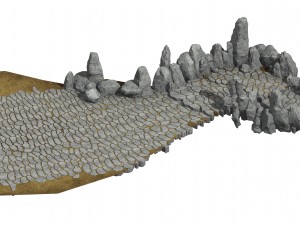 qingyun mountain-tree roots mountain stone channel 3D Model