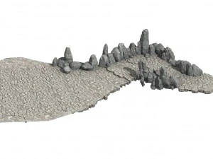 qingyun mountain-tree roots mountain stone channel 3D Model