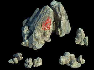 green mountain - stone pile 01 3D Model