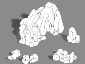 green mountain - stone pile 01 3D Model