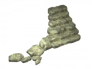 qu you path - stone ladder 02 3D Model