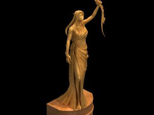 human ranger area - statue 01 Modèle 3D