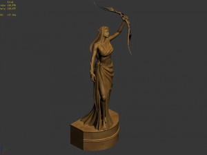 human ranger area - statue 01 Modèle 3D