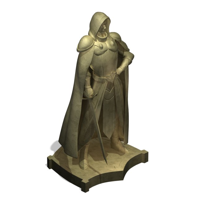 human ranger area - statue 02 Model 3D .c4d .max .obj .3ds .fbx .stl .blend 