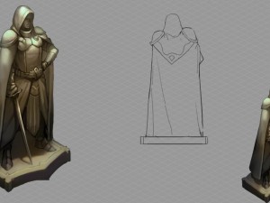 human ranger area - statue 02 Model 3D