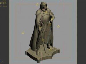 human ranger area - statue 02 Model 3D