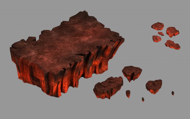 lava hell - shitai - ground 42 3D Model .c4d .max .obj .3ds .fbx .stl .blend 