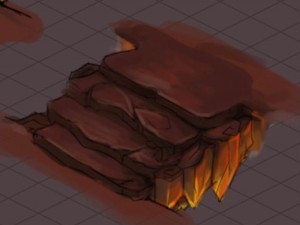 lava hell - stone ladder 32 3D-Modell