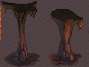 lava hell - stone column 34 3D Model