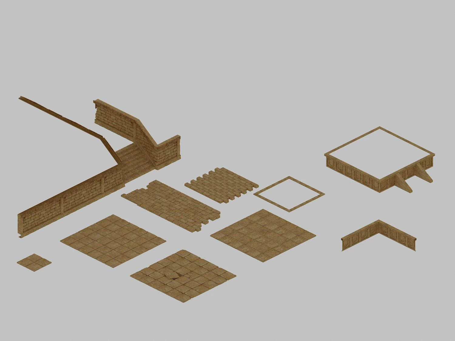 desert palace - ground - floor tile 01 3D Model .c4d .max .obj .3ds .fbx .stl .blend 