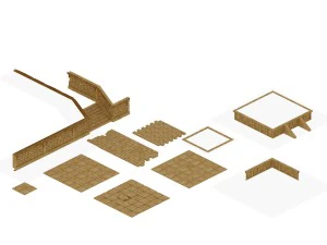 desert palace - ground - floor tile 01 3D Model