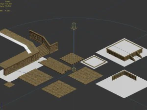 desert palace - ground - floor tile 01 3D Model