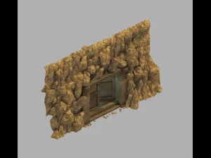 deserto - ingresso del palazzo - cancello Modello 3D
