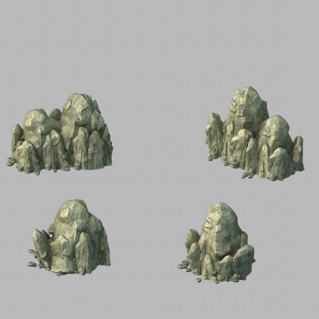 mountain - stone 22 3D 模型 .c4d .max .obj .3ds .fbx .stl .blend