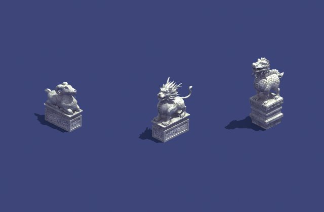 mountain stone sculpture - animal stone statue 3D 模型 .c4d .max .obj .3ds .fbx .stl .blend 
