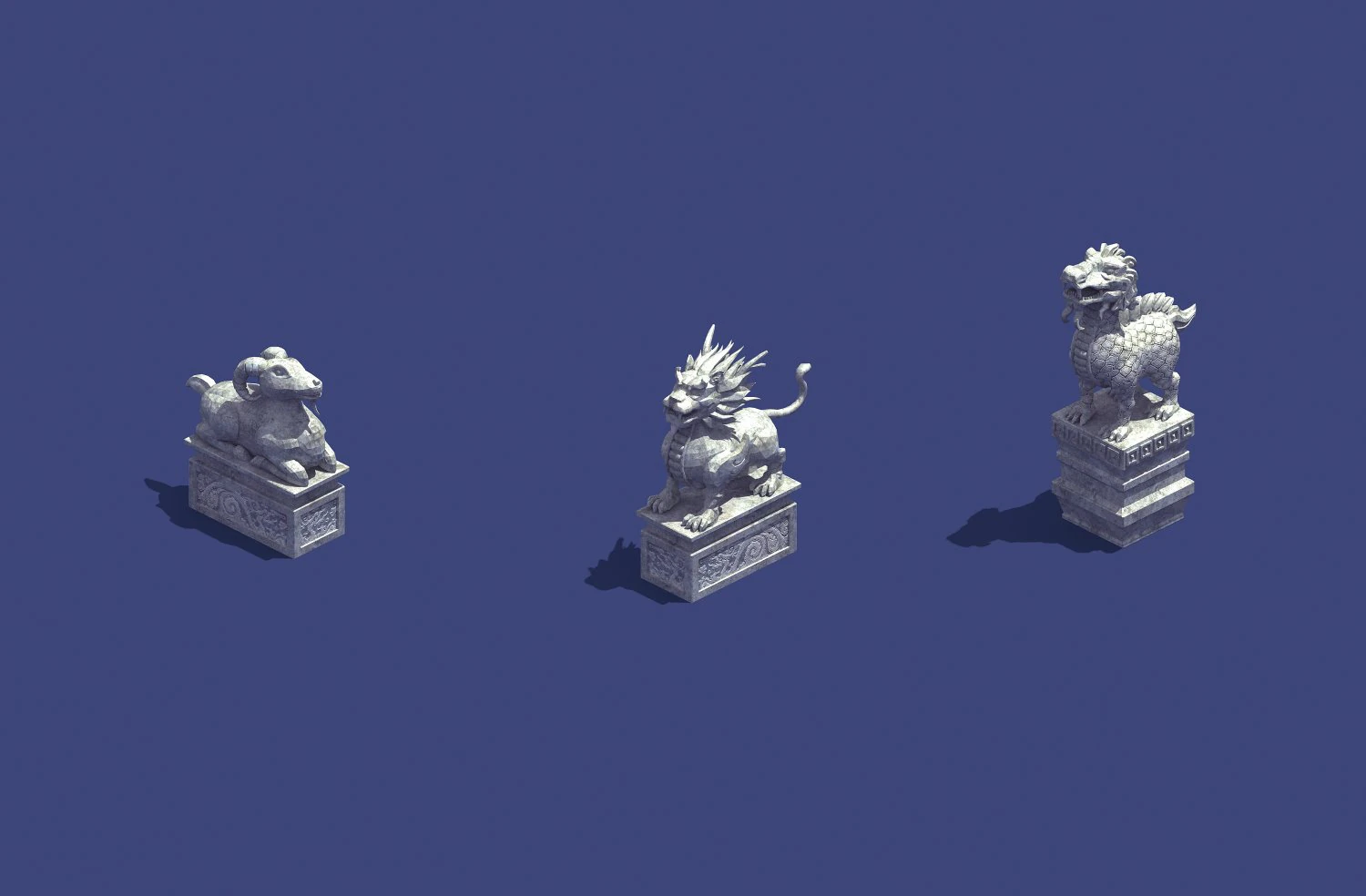 mountain stone sculpture - animal stone statue 3D Model .c4d .max .obj .3ds .fbx .stl .blend 