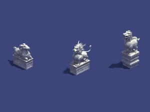mountain stone sculpture - animal stone statue 3D मॉडल