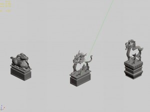 mountain stone sculpture - animal stone statue 3D 模型
