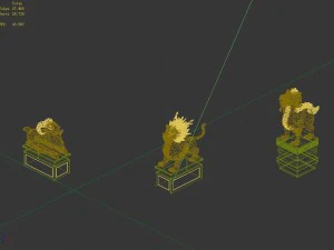 mountain stone sculpture - animal stone statue 3D Model
