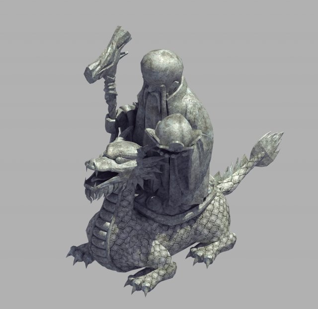 mountain stone sculpture - animal statue 03 Model 3D .c4d .max .obj .3ds .fbx .stl .blend