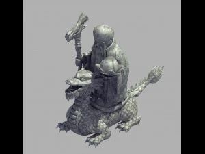 dağ taş heykel - hayvan heykeli 03 3D Model