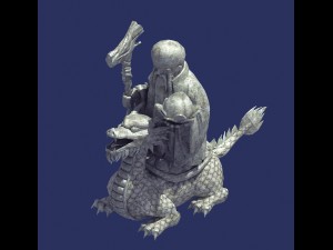 mountain stone sculpture - animal statue 03 Model 3D