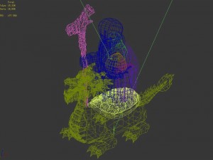 mountain stone sculpture - animal statue 03 Model 3D