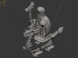 mountain stone sculpture - animal statue 03 Model 3D