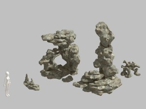 mountain stone - garden - rockery 32 3D Model