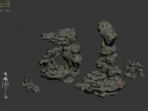 mountain stone - garden - rockery 32 3Dモデル