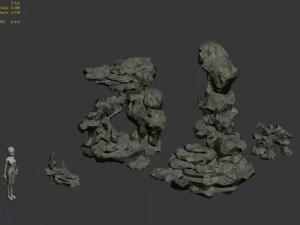 mountain stone - garden - rockery 32 3D Model