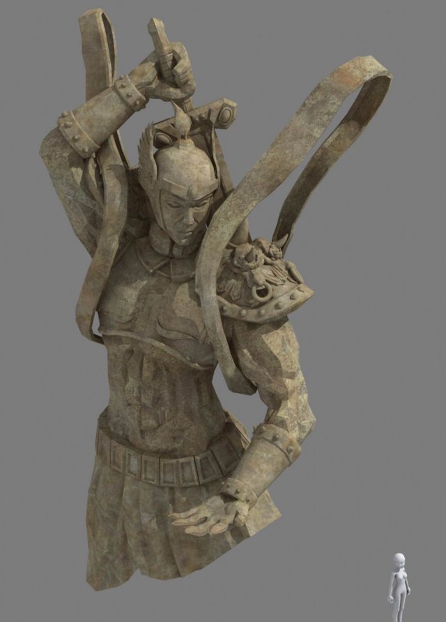 mountain sculpture - stone statue 06 3D Model .c4d .max .obj .3ds .fbx .stl .blend 