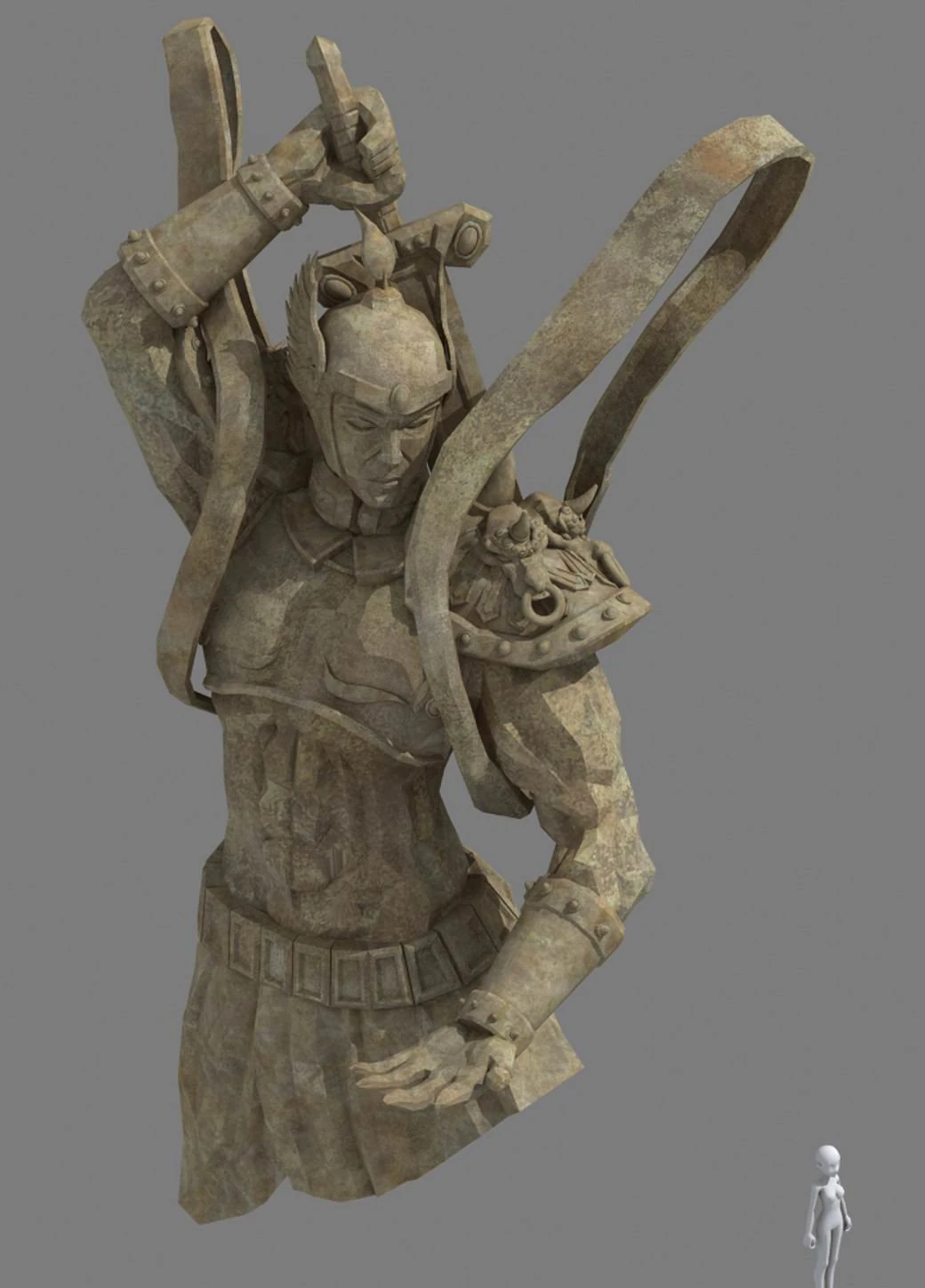 mountain sculpture - stone statue 06 3D Model .c4d .max .obj .3ds .fbx .stl .blend 