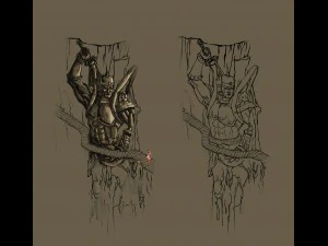 mountain sculpture - stone statue 06 3D Model
