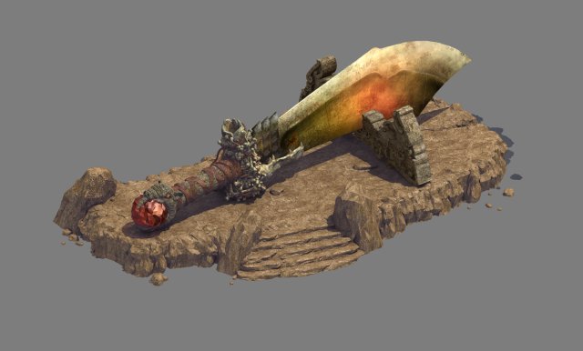 mountain building - warlords 3D 모델 .c4d .max .obj .3ds .fbx .stl .blend 