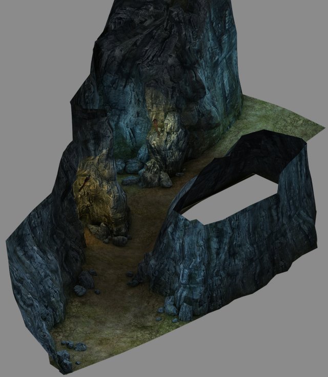 inside the mountain - cave 01 3D 模型 .c4d .max .obj .3ds .fbx .stl .blend 