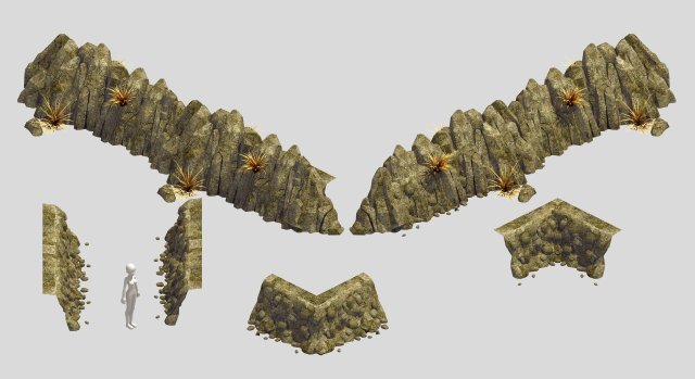 mountain slope - fault 33 3D Model .c4d .max .obj .3ds .fbx .stl .blend 