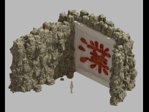 mountain - stone wall 332 Modello 3D