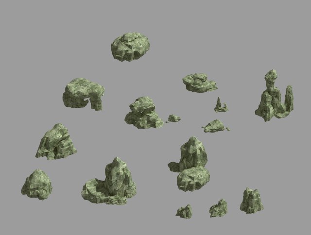mountain - stone - rockery 69 3D Model .c4d .max .obj .3ds .fbx .stl .blend 