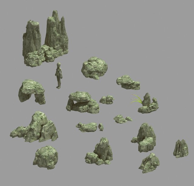 mountain - crushed stone - stone 23 3D 模型 .c4d .max .obj .3ds .fbx .stl .blend 
