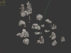 mountain - crushed stone - stone 23 3D Model