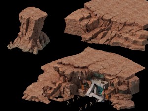 mountain - cliff - entrance 01 3D Model