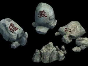 mountain wild - lettering stone 02 3D Model
