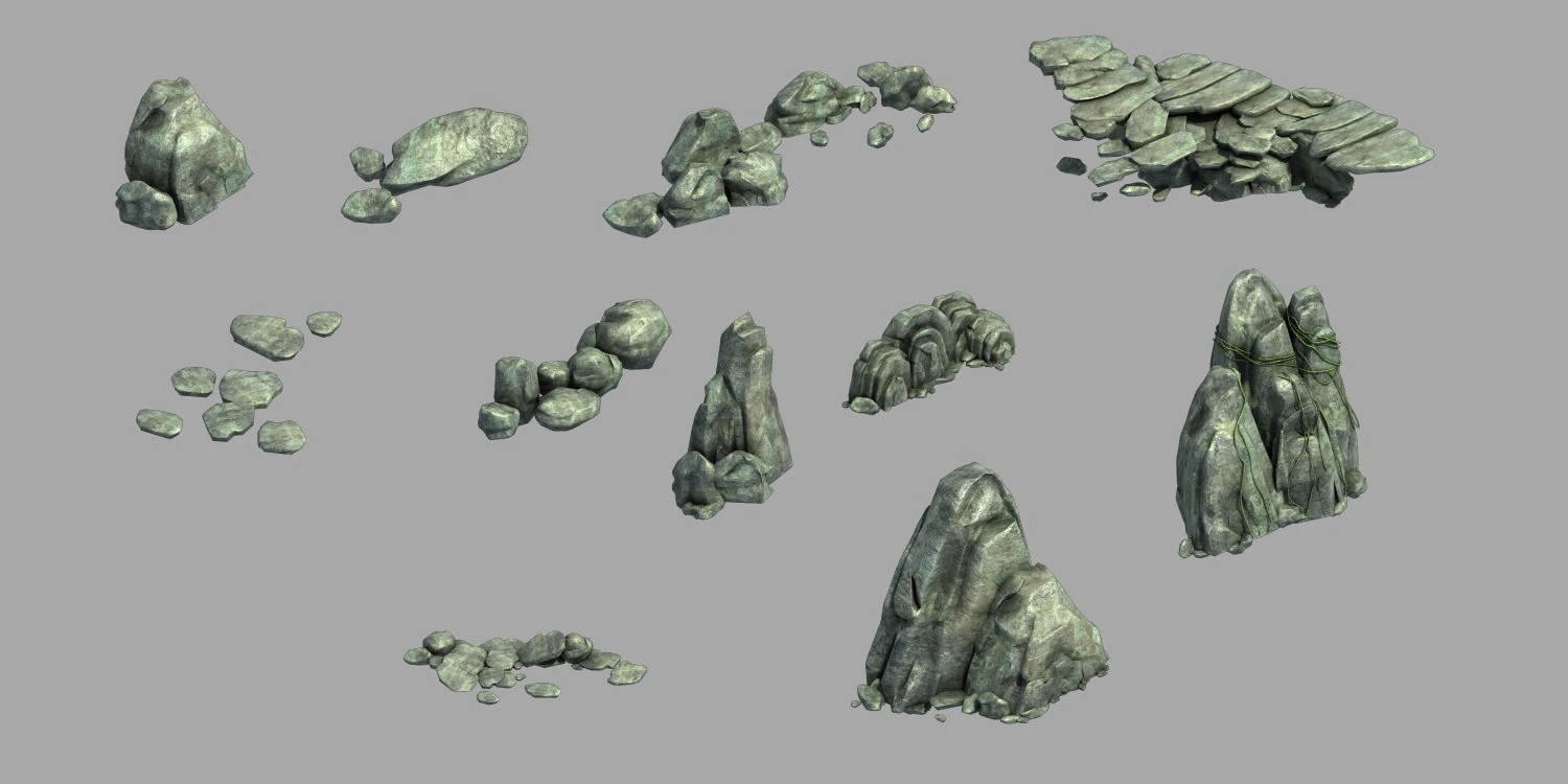 yamano-rock collection 3D Model .c4d .max .obj .3ds .fbx .stl .blend