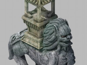 one hundred thousand mountains - stone - lion Modèle 3D