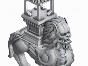 one hundred thousand mountains - stone - lion 3D Model
