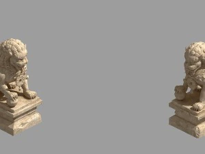 escultura em pedra - leão de pedra 63 Modelo 3D