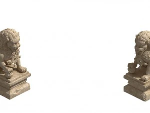 stone carving - stone lion 63 3D Model