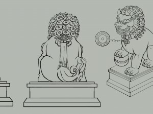 stone carving - stone lion 63 Modelo 3D
